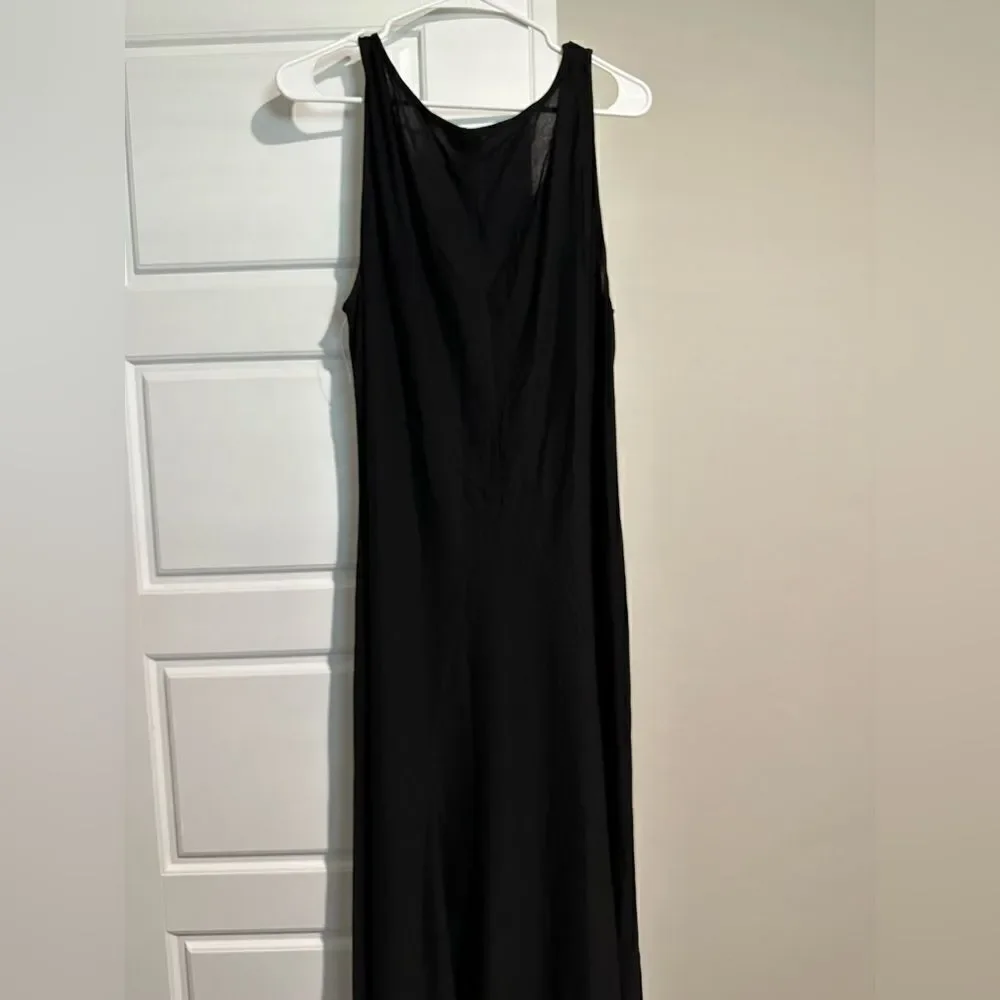 Eileen Fisher Women's Maxi Dress L Black Sleeveless Scoop Neck NWT $198